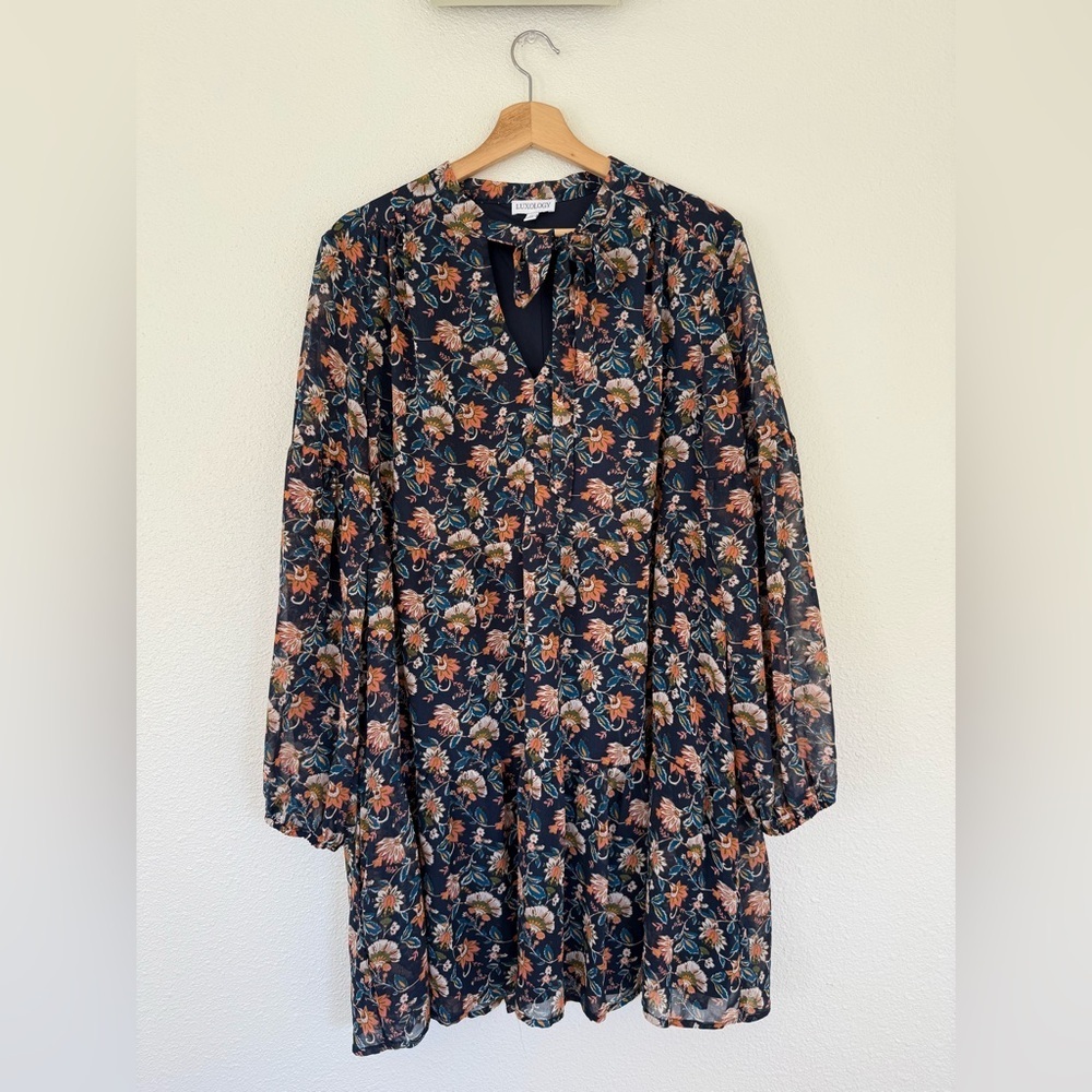 Luxology Floral Long Sleeve Dress